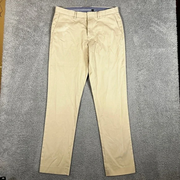 J Crew Chinos Pants Mens 34x35 Bowery Khaki Straight Fit Cotton Office Casual - Picture 3 of 9